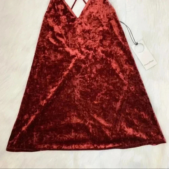 Privacy Please Raymore crushed velvet Mini Dress Red Rust Size Small revolve - Picture 7 of 16